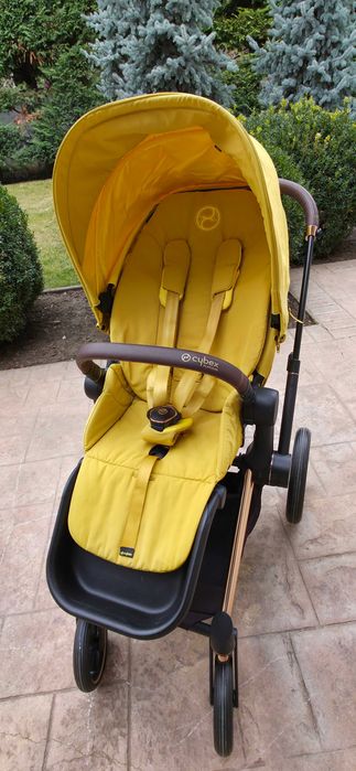 Carucior Cybex Priam Platinum 4.0, Mustard Yellow cu cadru Rosegold