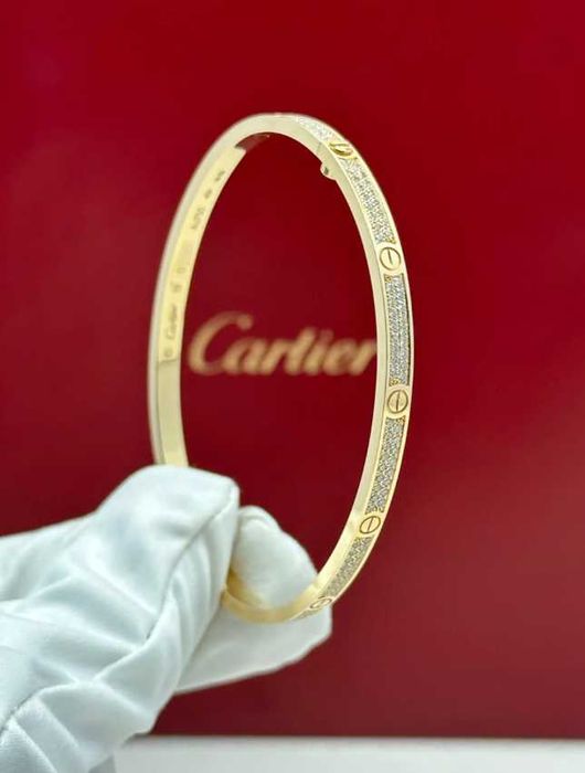 Brățară Cartier Love Aurie cu Cristale - nouă, în cutie
