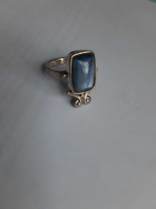 Кольцо и серьги серебро с кианитом