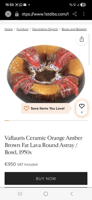 Scrumiera mare ceramica Vallauris anii 1950