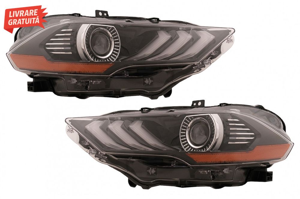Faruri LED Ford Mustang Facelift (2018-2023) Negru Semnal Dinamic RGB
