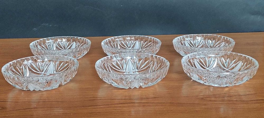 Чинийки за сладко оловен кристал комплект от 6 бр