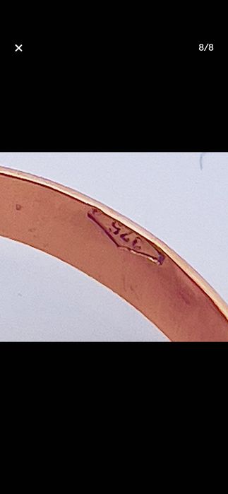 Inel aur roz 9ct cu rubin și diamante