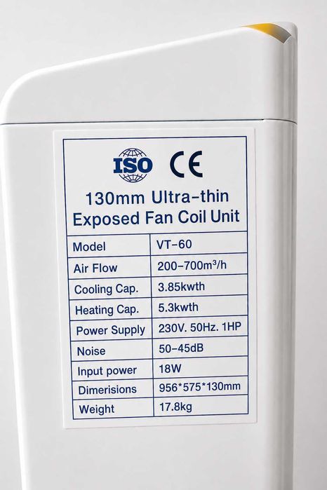 5.9 KW Ултра тънки и тихи водни конвектори за отопление и охлаждане