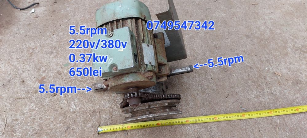Motor cu reductor 5.5rpm rotisor mare 0.37kw