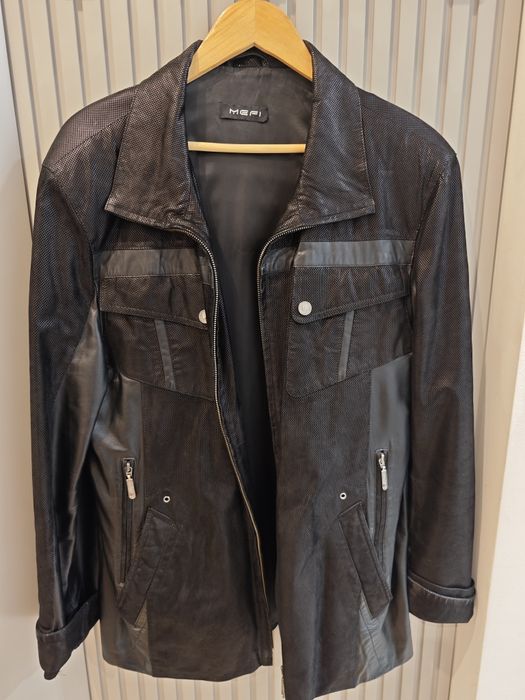 Куртка кожаная черная