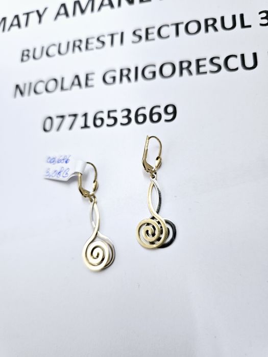 Vand cercei din aur 14 k 3.08 g cod 686