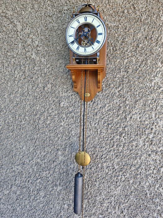 Стенен часовник с тежести - Tempus Fugit - Skeleton- Germany -1980"г