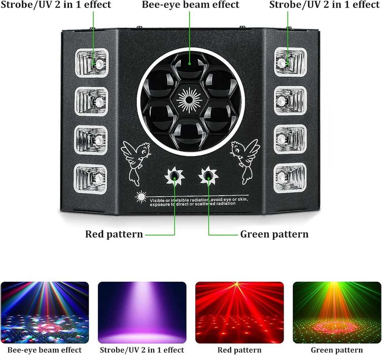 UV DJ светлини 100W Bee Eye стробоскоп сценично осветление диско светлина с лъчев модел