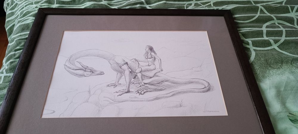 Картина Графика на жена с дракон 52/39