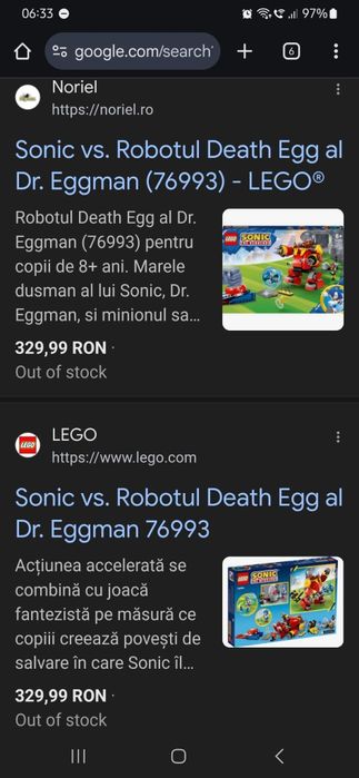 LEGO Sonic The Hedgehog - Sonic vs. Robotul Death Egg 76993