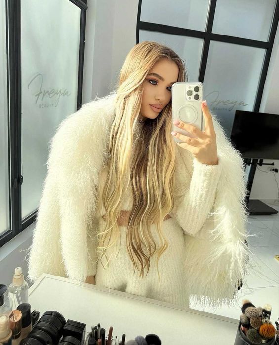 Палто естествен косъм Лама*LAMA