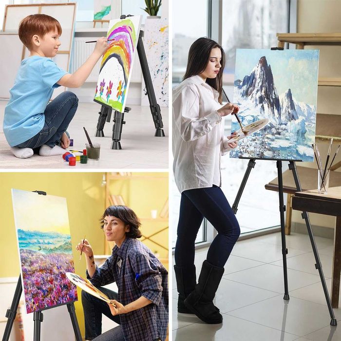 Sevalet pictura metalic cu husa protectie inaltime reglabila 77-160 cm