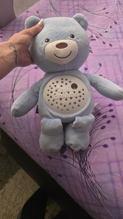 Lampa de veghe, Chicco, Ursulet, Cu proiectii, Cu 30 minute de melodii si sunete ale naturii, Lavabila