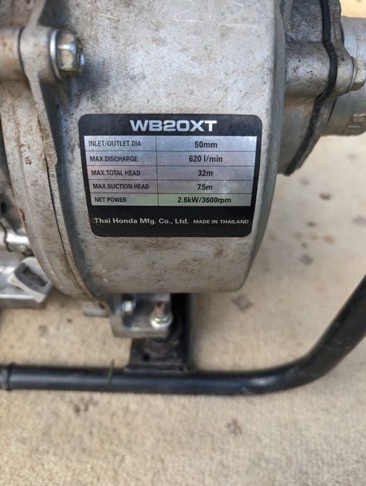 Motopompa apa honda wb20xt