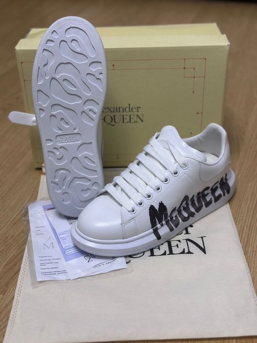 Adidasi Alexander McQueen Graffiti White