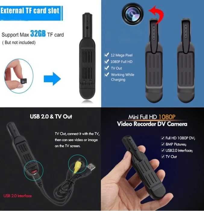 Pix cu camera ascunsa FULL HD 1080P, FOTO 12MP, 5.5 ore. Nou!