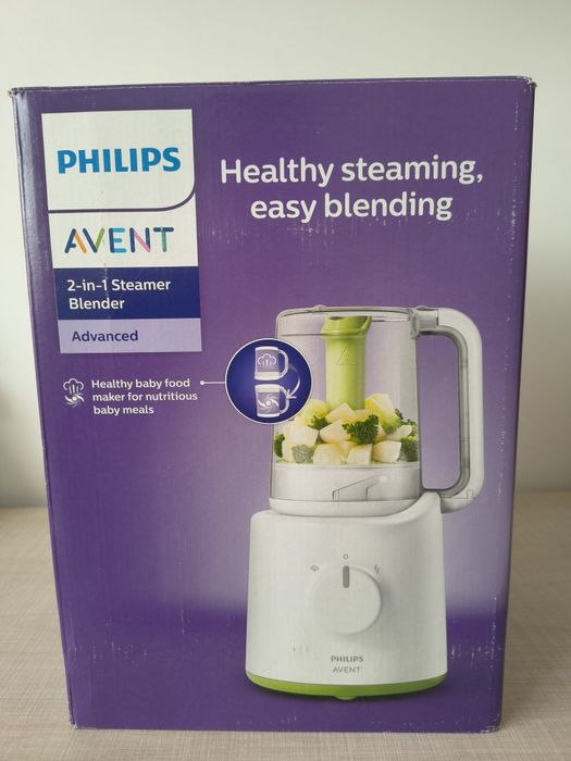 Aparat 2-în-1 Philips Avent: Gătire cu aburi și blender (SCF870)