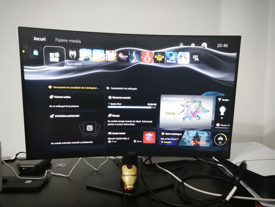 Monitor Gaming AOC, Curbat, 27", VA, FHD, 280Hz, 0.3ms, HDR10, FlickerFree, HDMI, DisplayPort, C27G4ZXE