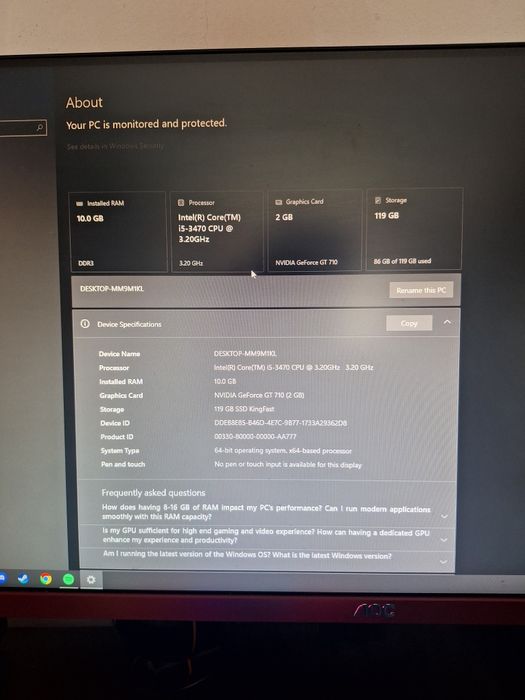 Vand PC I5-3470/10GB RAM/Placa Video NVIDIA GT 710