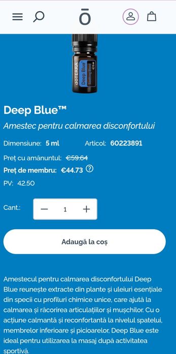 Deep Blue doTERRA - nou, sigilat!