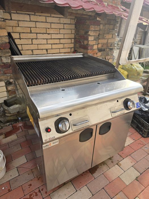 Grătar Profesional pe Rocă Vulcanică 10Kw 80x50cm  INOXSAN  (GAZ)