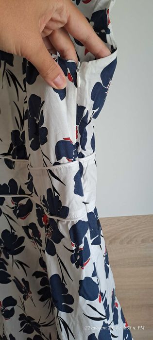 Памучна рокля на цветя, еластична рокля XL/XXL