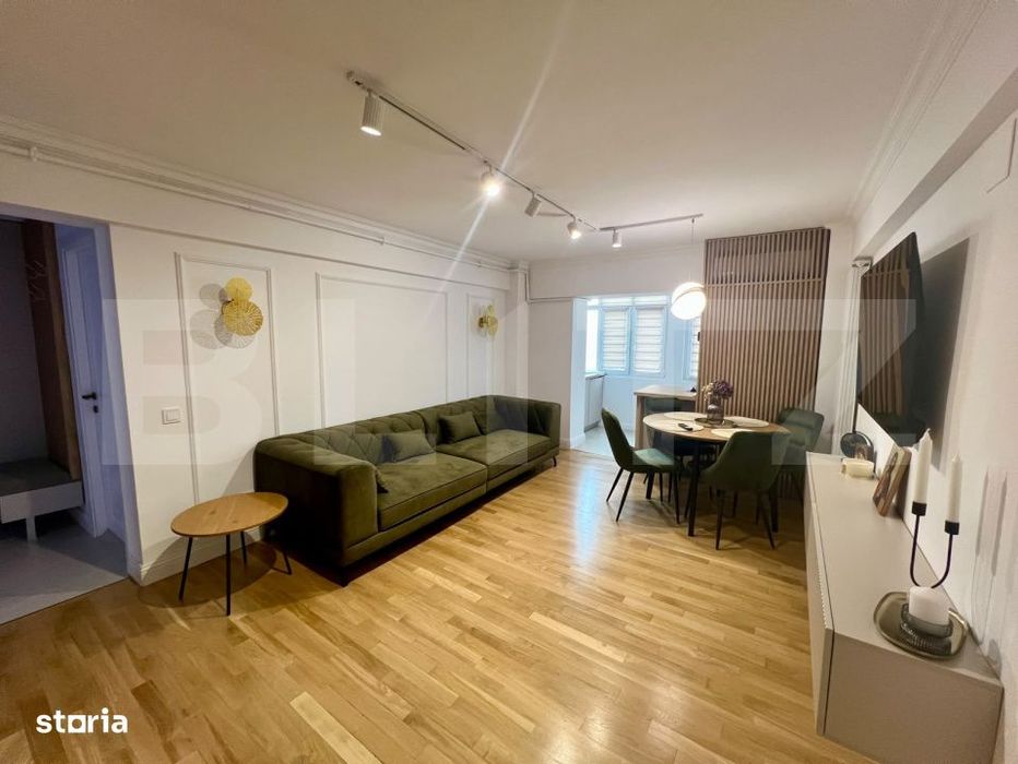 Apartament cu 3 camere, 55 mp, centrala si AC, zona Ultracentral