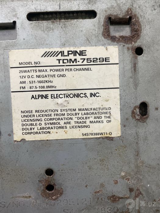 Alpine TDM-7529E original magnitafon sotiladi