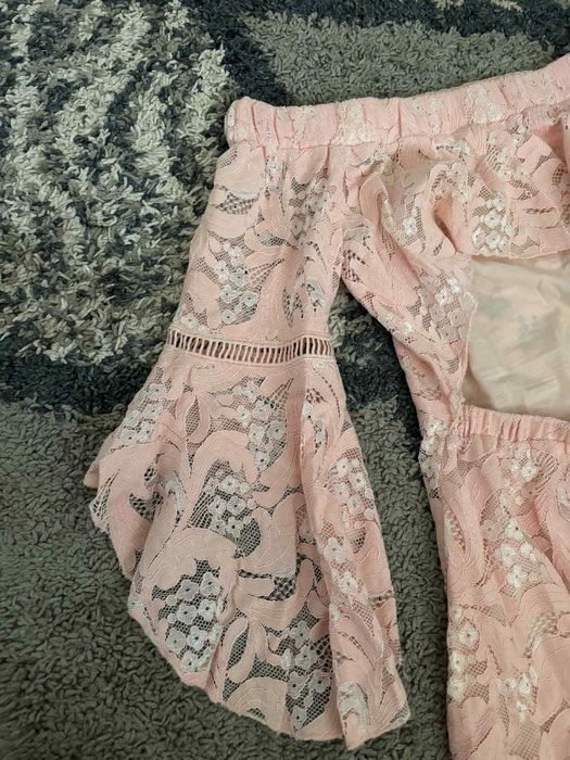 Дантелена  розова рокля