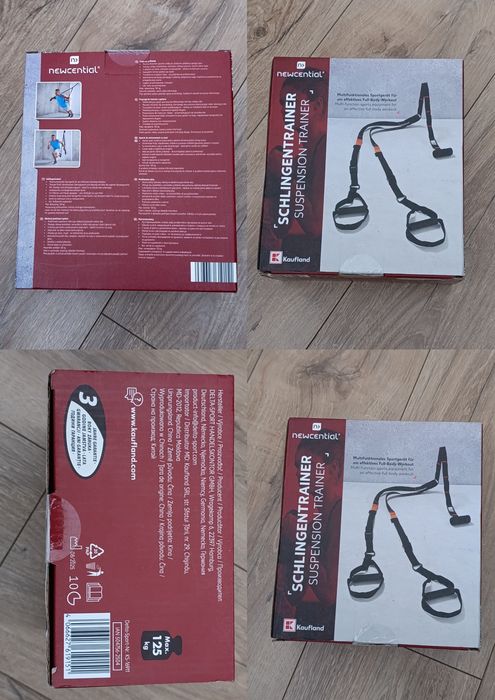 TRX / Benzi antrenament suspension trainer Newcential, negru/roșu.