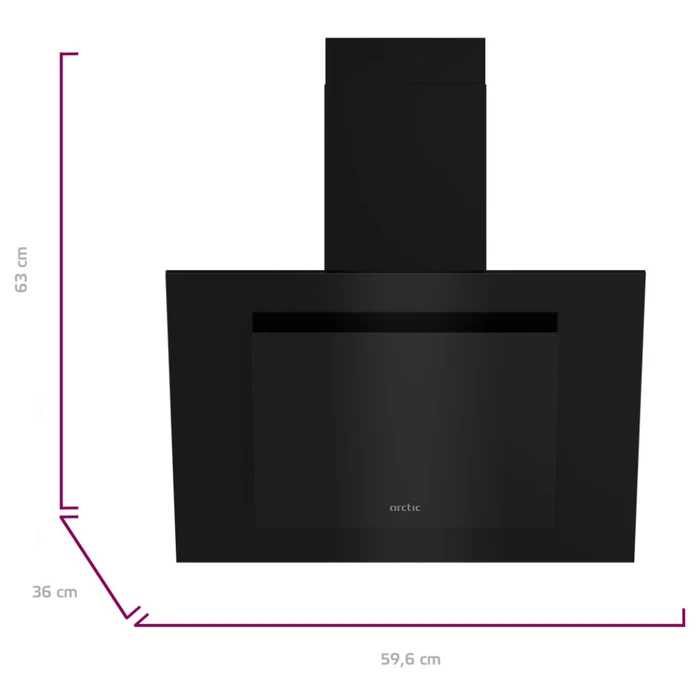 Hotă decorativă Arctic 60 cm – neagră, 3 viteze