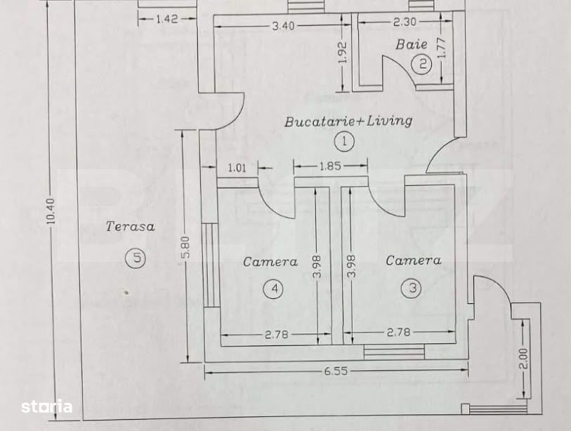 Apartament 3 camere | 45 mp | Terasa si 2 Parcari Incluse