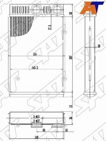 Радиатор печки Chevrolet Cruze