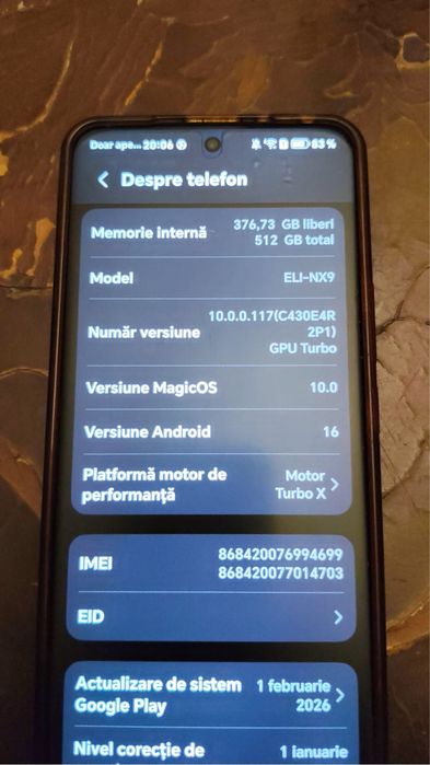 Telefon HONOUR 200 -2SIM 512gb; 12gb RAM Folie PRIVACY si husa incluse