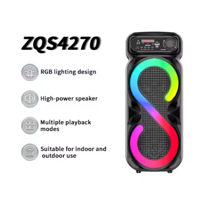 Супер бас караоке тонколона 4" х 2 с микрофон и дистанционно управлени