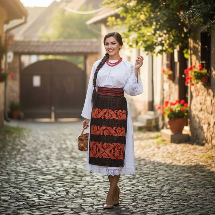 Costum popular vechi din Banat , port popular autentic vechi