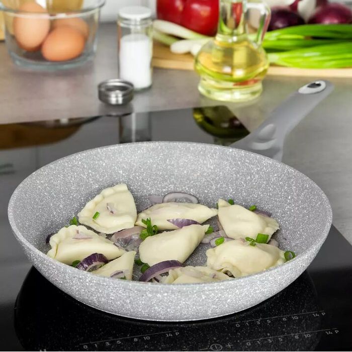 Tigaie din aluminiu, marmorata, gri, 28 cm, Klausberg