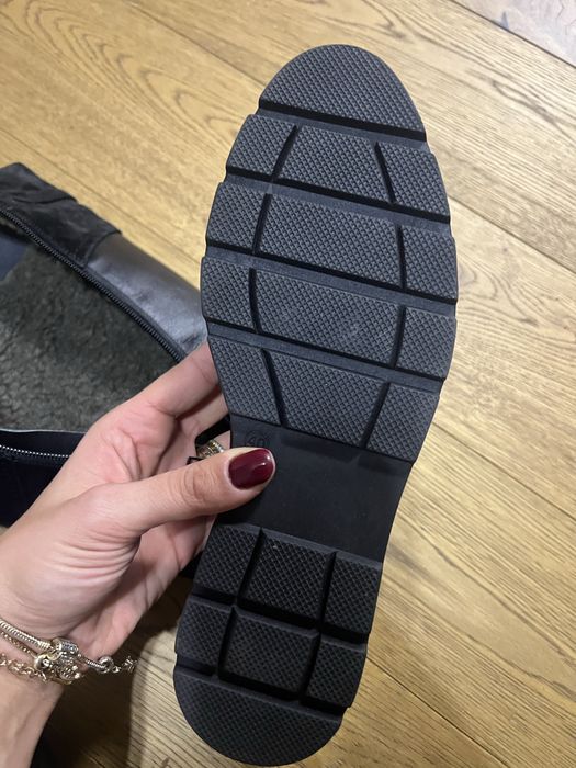 Cizme lungi din piele nautala imblanite
