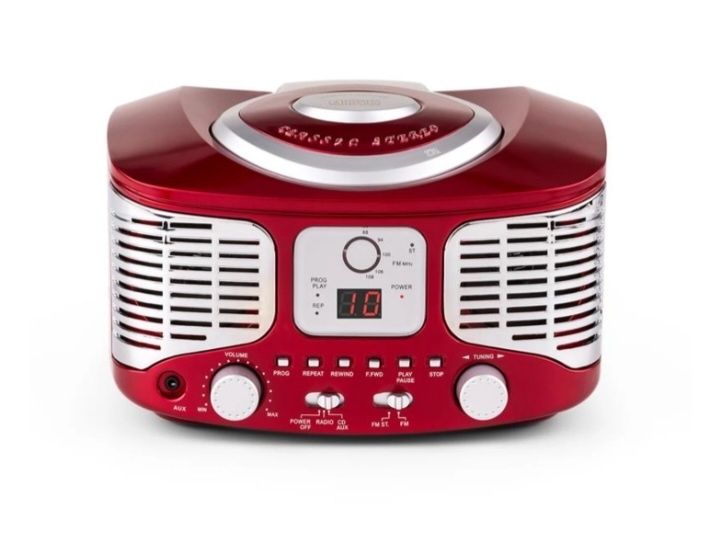 RCD320 ретро CD плеър FM AUX червен