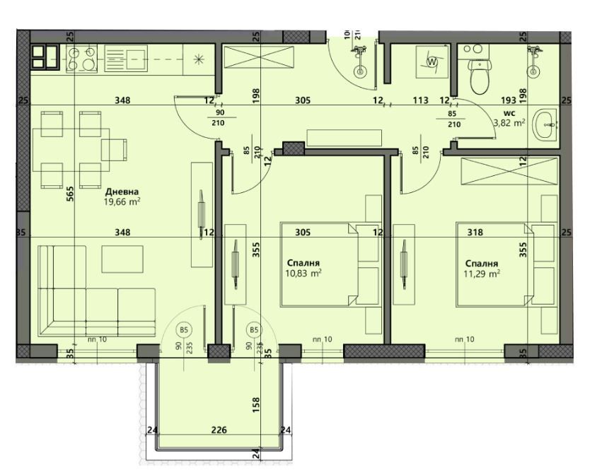 Продава се Тристаен апартамент в Варна, Виница - 84 кв.м за 589 €/кв.м - Снимка #2
