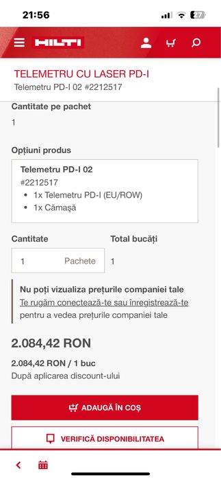 Telemetru Hilti PD-I Sigilat