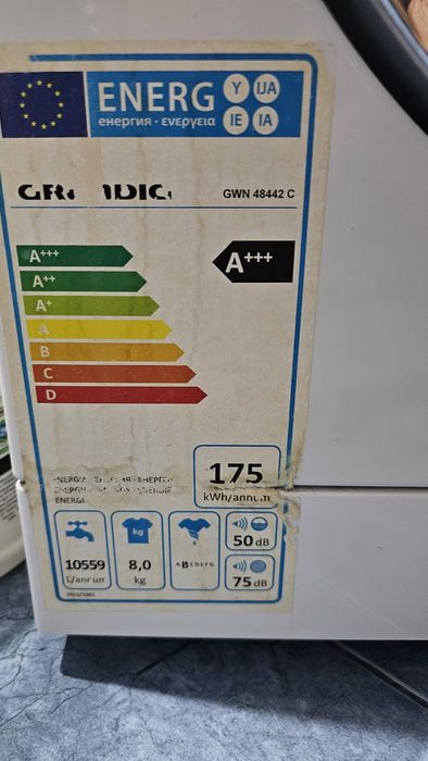 Mașina de spălat Grunding 8kg A+++