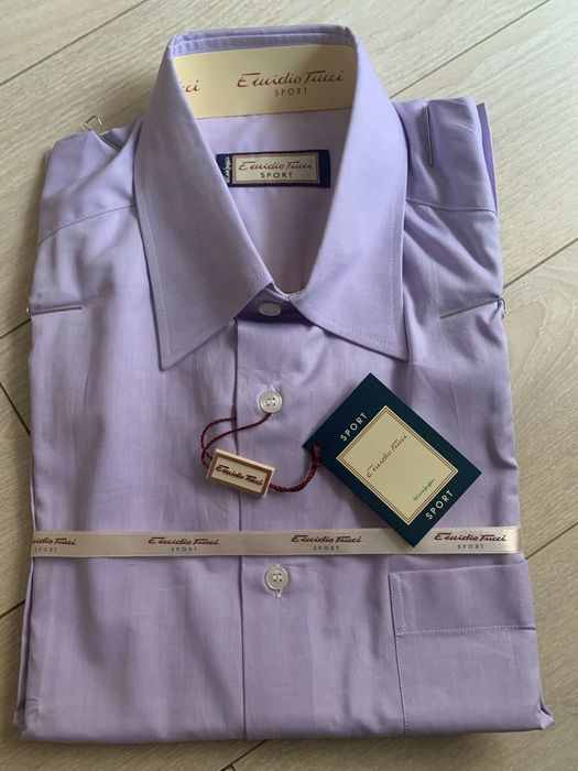 Мъжка риза чисто нова с дълги ръкави цвят лилав