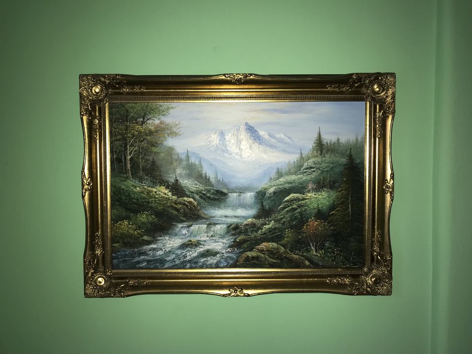 Pictura tablou in ulei pe PFL 90 x 64, din UK