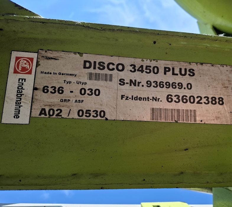 Claas Disco 3450 plus cositoare