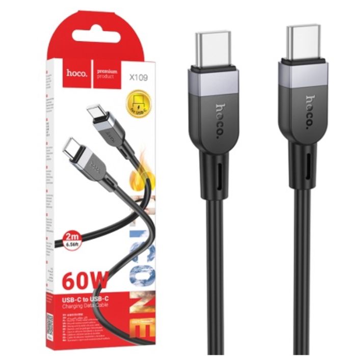 Cablu Hoco Fast Charger Type C Alb/Negru 1M/2M