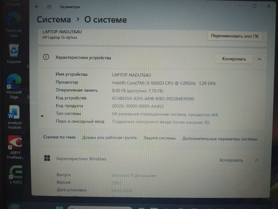 Noutbook HP laptop 15