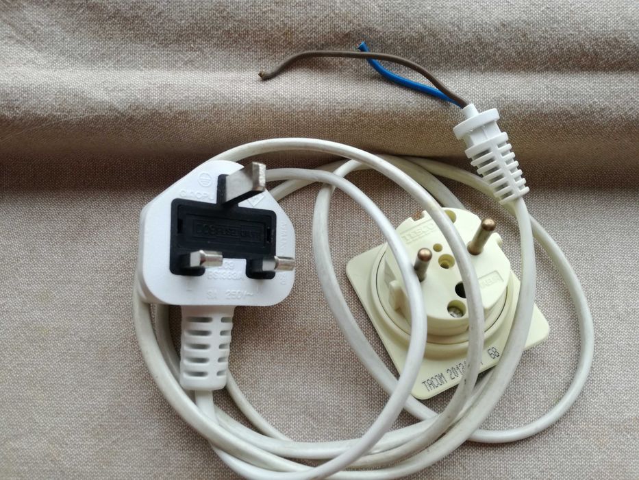 Adaptor priza stecher Anglia UK => Euro EU Schuko + Cablu alimentare