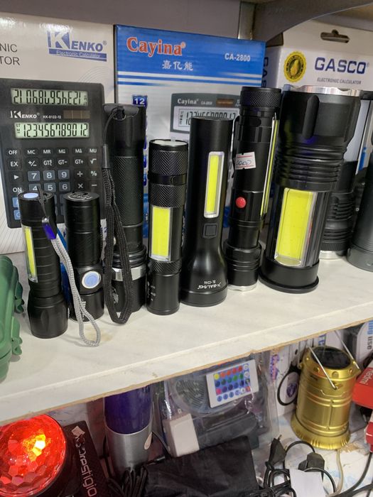 Фонарики зарядные, батарейчные